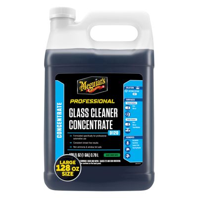 Meguiars Professional Glass Cleaner Concentrate, Car Glass Cleaner, Professional-Strength Formula For Streak-Free, Residue-Free, Use On Auto Glass, Windows And Mirrors - 1 Gallon Auto Glass Cleaner