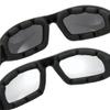 grinderPUNCH Motorcycle Riding Glasses - 2 Pair Smoke & Clear Biker Foam Pad view 3