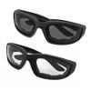 grinderPUNCH Motorcycle Riding Glasses - 2 Pair Smoke & Clear Biker Foam Pad view 4