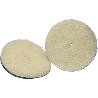 Koblenz Lambswool Pads with Foam Backing, Fits Most 6" Home Floor Buffer Machines, Two Polishing Pads with Two Plastic Replacement Retainer Clips, 45-0102-9