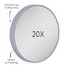 Zadro 20X Extreme Magnification Suction Cup Mirror, Gray view 3