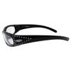 Global Vision Marilyn Women's Foam Padded Motorcycle Sunglasses ATV Sports Eyewear Clear Lenses Bling view 3