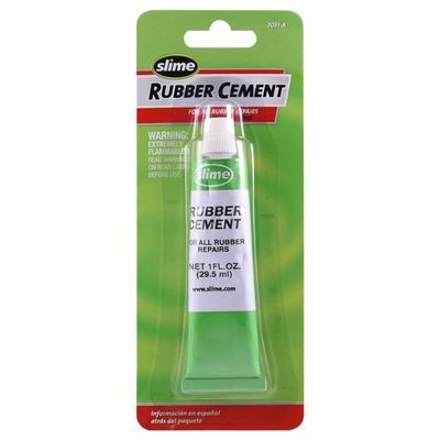 Slime 1051-A Rubber Cement, Tire Repair, Use with Slime Plugs or Patches, 1 oz. Tube