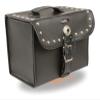 MOTORCYCLE SINGLE BUCKLE STRAP STUDDED & BRAIDED PVC SISSY BAR BAG W/CONCHO view 1