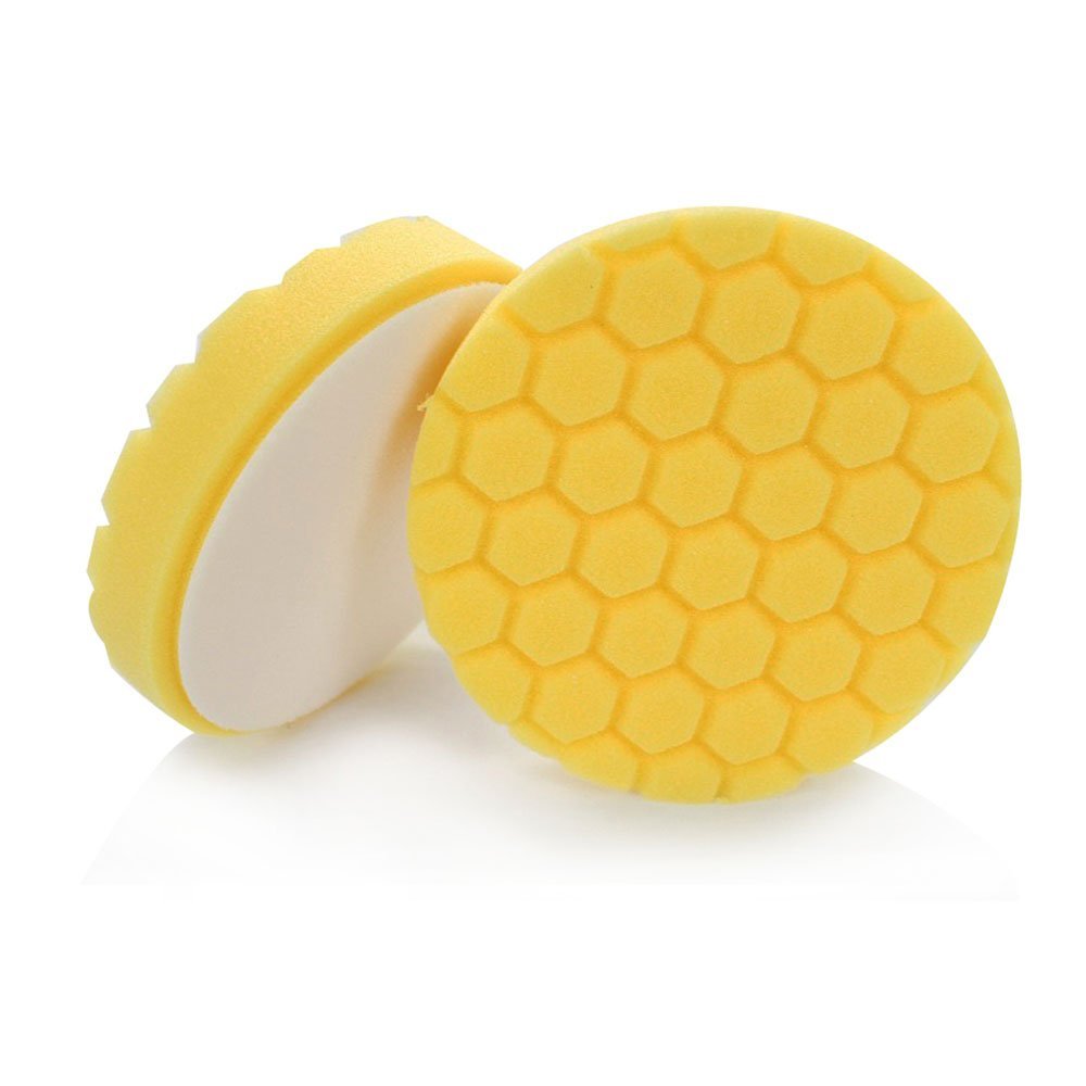 Chemical Guys BUFX_101HEX5 BUFX_101_HEX5 Hex-Logic Heavy Cutting Pad, Yellow (5.5 Inch Pad Made for 5 Inch Backing Plates), 1 Pad Included
