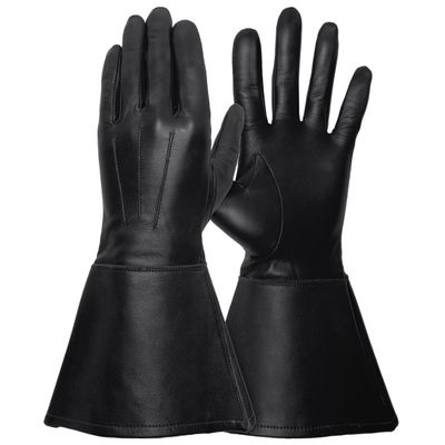 Tough Gloves Enforcer Unlined Leather Gauntlet, TD650HP, great for motorcycle riding, crafted from ultra-thin .45mm Cabretta Leather, Black Size 9