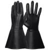 Tough Gloves Enforcer Unlined Leather Gauntlet, TD650HP, great for motorcycle riding, crafted from ultra-thin .45mm Cabretta Leather, Black Size 9 view 1
