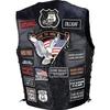 Diamond Plate Rock Design Genuine Buffalo Leather Biker Vest With 42 Patches- L view 1