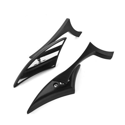 Astra Depot 2X Black Aluminum Spear Motorcycle Rearview Side Mirrors