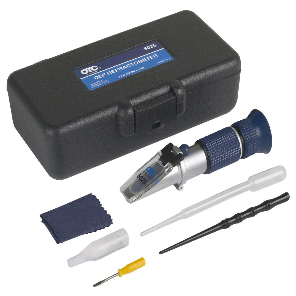OTC 5025 Diesel Exhaust Fluid (DEF) Refractometer Kit - Includes Refractometer, Dropper, Lens Wipe Cloth, Instructions and Quick Start Guide, Screwdriver, and Case