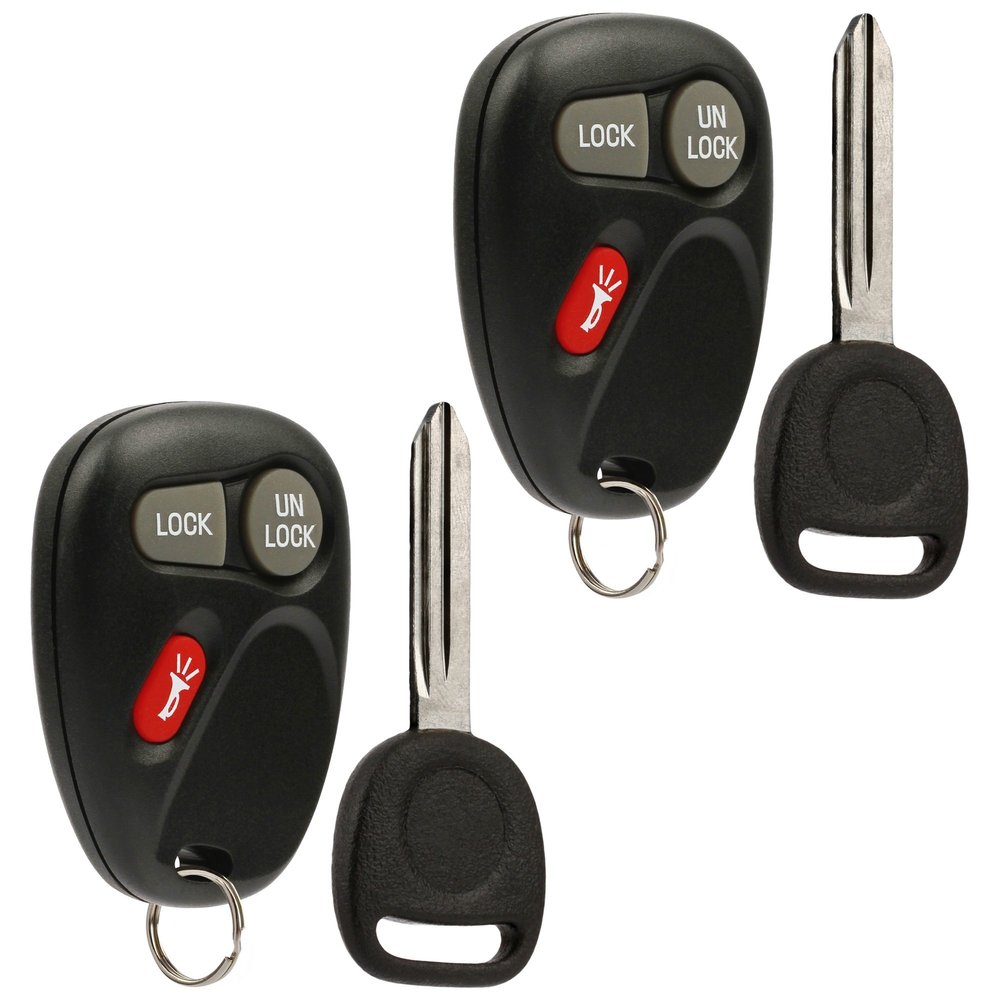 Key Fob Keyless Entry Remote with Ignition Key fits Chevy Astro Blazer S10 Silverado Suburban Tahoe / GMC Jimmy Safari Sierra Sonoma Yukon / Oldsmobile Bravada (15732803), Set of 2