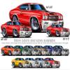 Chevelle SS 1970 Red 48 inch Wall Skin Graphic view 3