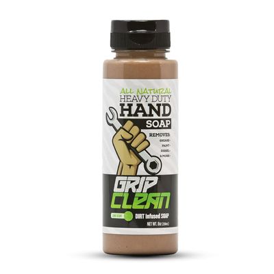 Grip Clean Heavy Duty Hand Cleaner for Mechanics Natural Pumice & Clay-Infused Technology Removes Grease, Oil & Grime Moisturizing Liquid Hand Soap for Shop, Garage & Industrial Use 8 oz