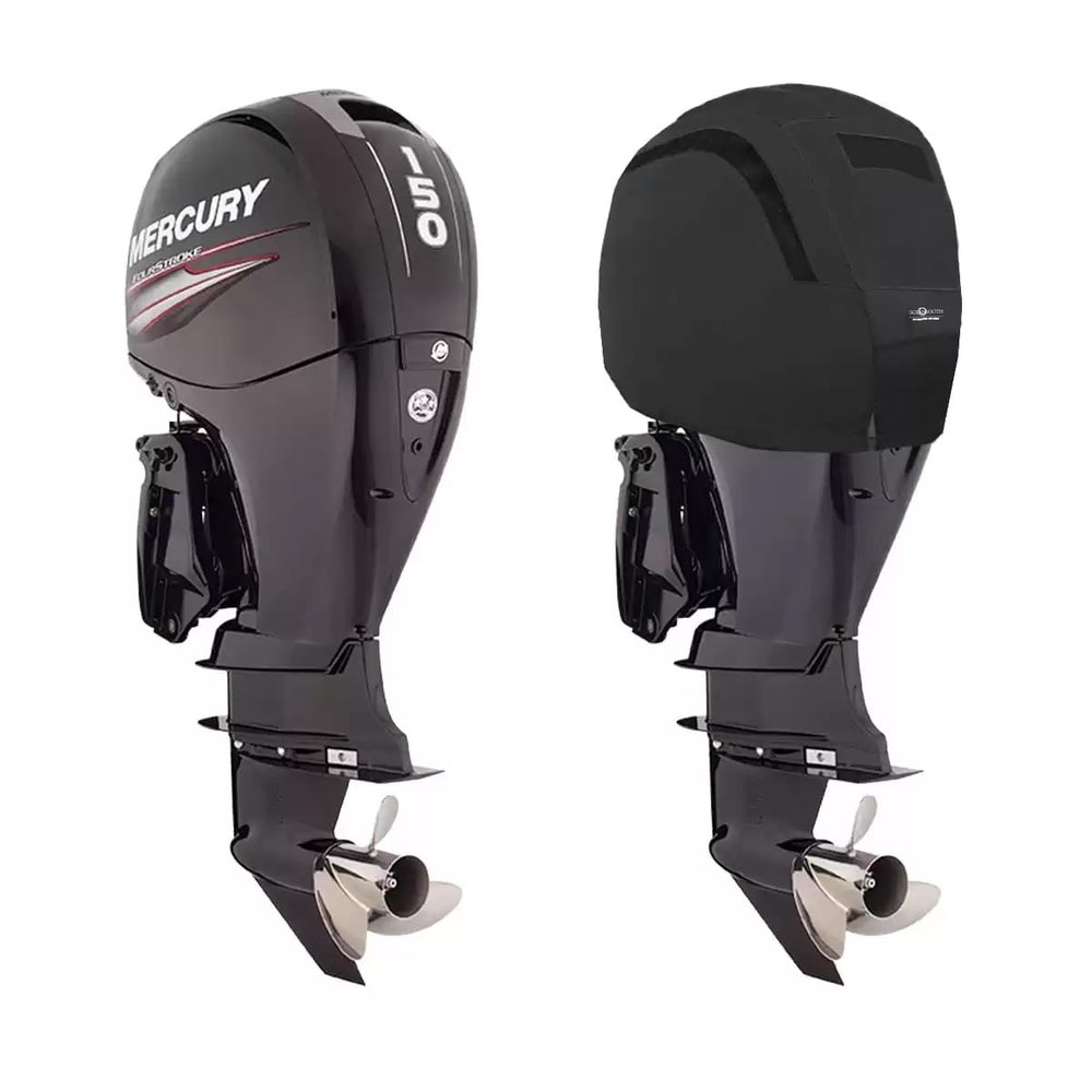 Oceansouth Custom Fit Vented Covers for Mercury Outboard Engines (Black, 135HP, 150HP 4 str 4CYL 3.0L (from 2011 up to 2024))