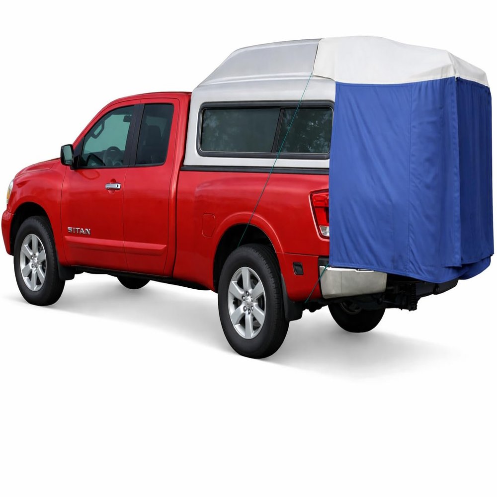 DAC Full-Size Truck Bed Tent for Caps Fits Ford F-150, Chevy Silverado, Toyota Tundra, Tacoma (2005+), Tailgate 58" Converts Truck with Cap into Camping Tent