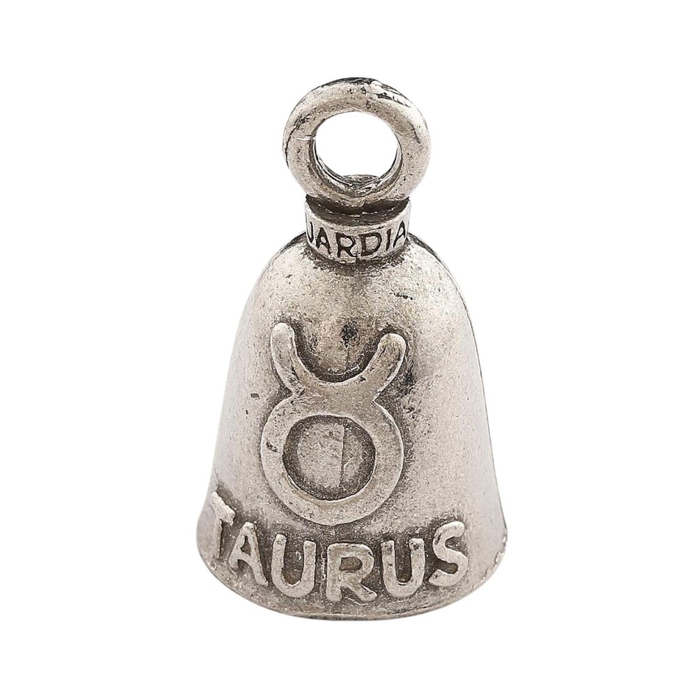 Guardian Bell Taurus Good Luck Bell w/Keyring & Black Velvet Gift Bag | Motorcycle Bell | Lead-Free Pewter | Good Luck Gift | Bike Bell | Made in USA