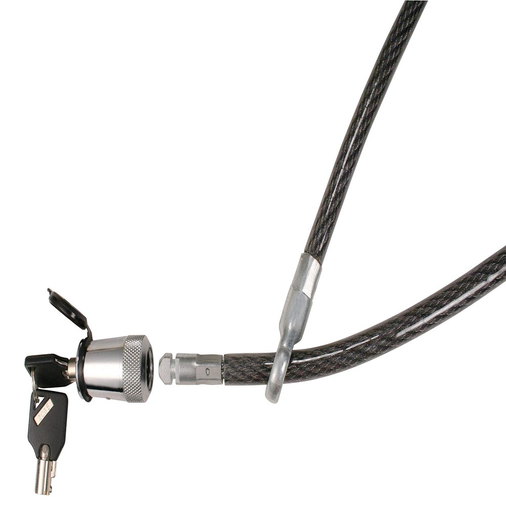 TRIMAX ST30 - Trimaflex Spare Tire Cable Lock (Round Key) for Boat Trailers, Motor Homes, Trucks, Jeeps, Vans, More - 36" x 12mm - Black/Chrome