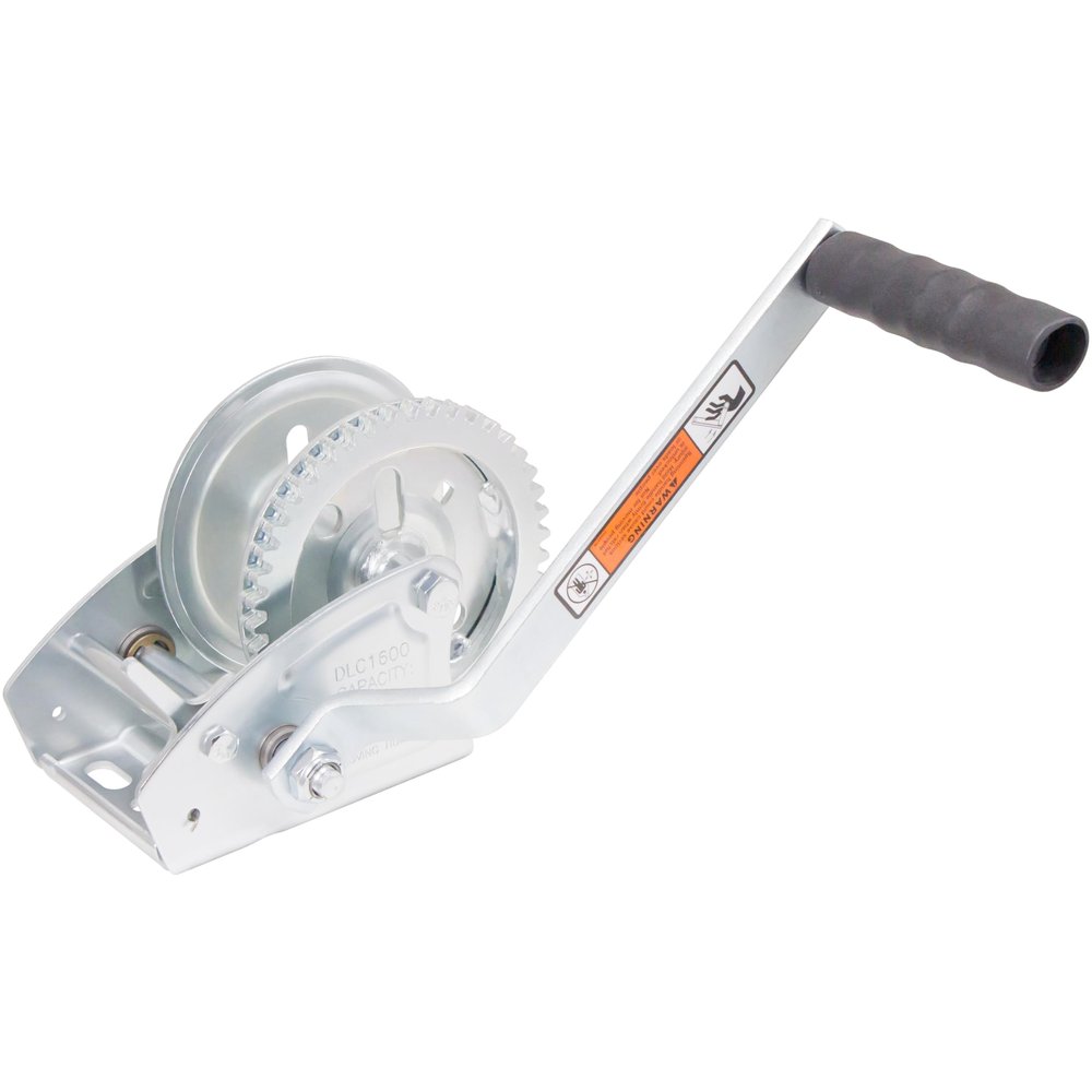 Dutton-Lainson Company - Pulling Winch (DLC1600) - Rust-Resistant for Horizontal Pulling Applications and Hauling - 1600 lb Capacity, Plated, 9-1/2" Handle, 4.4:1 Gear Ratio, No Strap - Made in USA