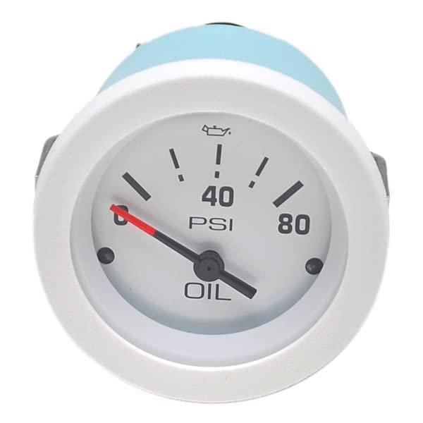 Teleflex Boat Oil Pressure Gauge 67180P | Sportsman Marine White 2 Inch