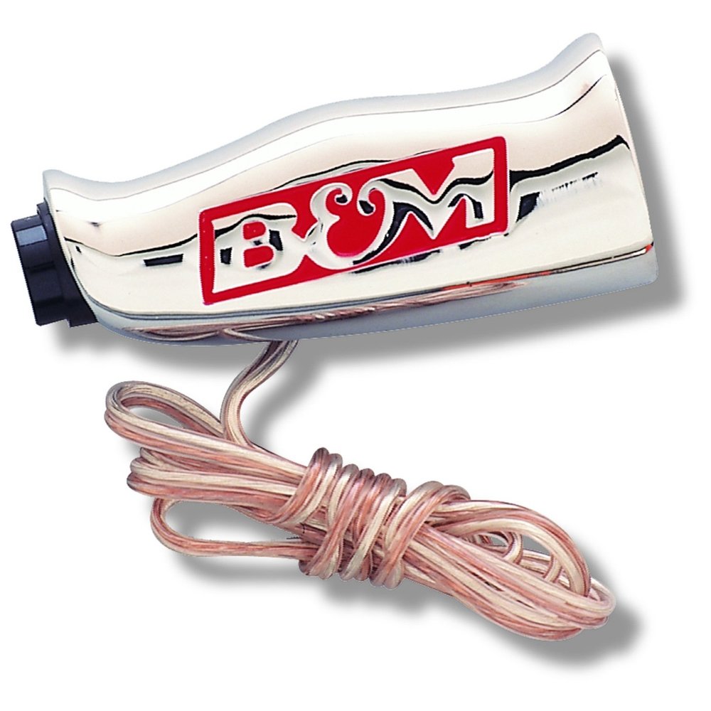 B&M 80659 Chrome Aluminum T-Handle Shifter Grip with Button and SAE Thread Inserts