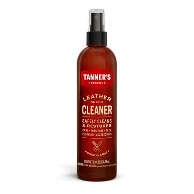 Tanner's Preserve Leather Cleaner, Cleans & Restores Finished Leather, Use for Cars & Interiors, Couches & Furniture, Saddles & More, 8 Fl Oz
