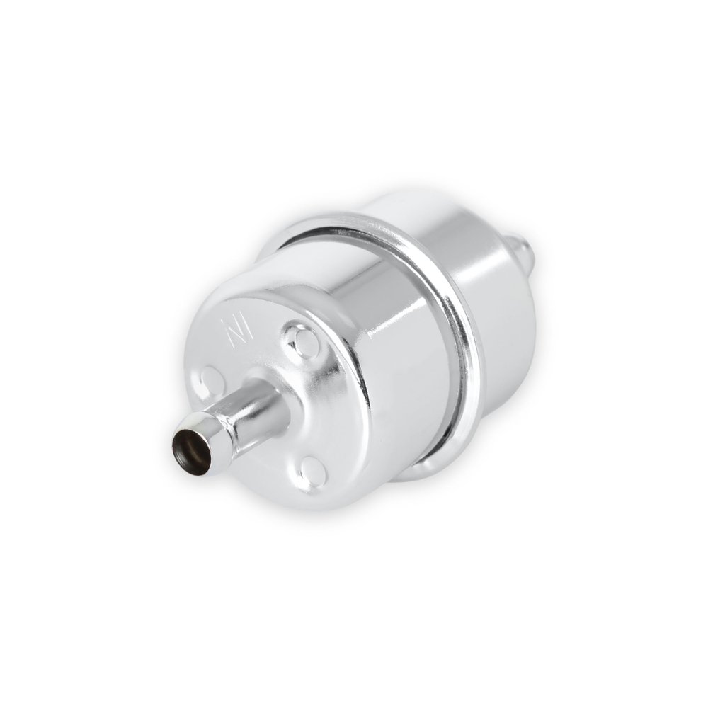 Mr. Gasket 9746 Chrome Fuel Filter - Fits 3/8 Inch Hose