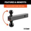 CURT 45660 Multi Ball Mount fits 2" or 2-5/16" Couplers | Mounts on Trailer Hitches with a 2" x 2" Receiver Tube Opening | Allows for Quick Changes Between Ball Sizes view 4