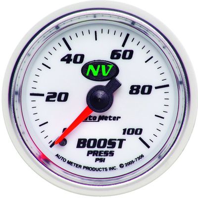 Auto Meter 7306 NV 2-1/16" 0-100 PSI Mechanical Boost Gauge