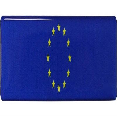 European Union Flag 3D Domed Decal Sticker (Long), 1 inch x 4.25 inch - Made in the USA