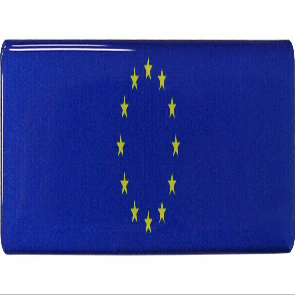 European Union Flag 3D Domed Decal Sticker (Long), 1 inch x 4.25 inch - Made in the USA