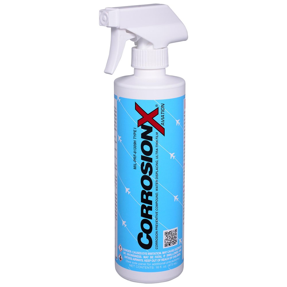 CorrosionX Aviation, Long-Lasting Polar Bonding Anti-Corrosion Aviation-Grade Spray, Displaces Moisture, Instantly Stops Corrosion, Self-Healing Protection for Aircraft & Electronics, 16oz Trigger