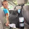 High Road Car Organizer with Car Trash Bag and Tissue Holder - Holds Full Size Tissue Box, Bottles and Wipe Containers - 2 Gal Leakproof Covered Car Trash Can with Push-Close Lid view 1