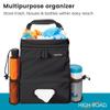 High Road Car Organizer with Car Trash Bag and Tissue Holder - Holds Full Size Tissue Box, Bottles and Wipe Containers - 2 Gal Leakproof Covered Car Trash Can with Push-Close Lid view 2