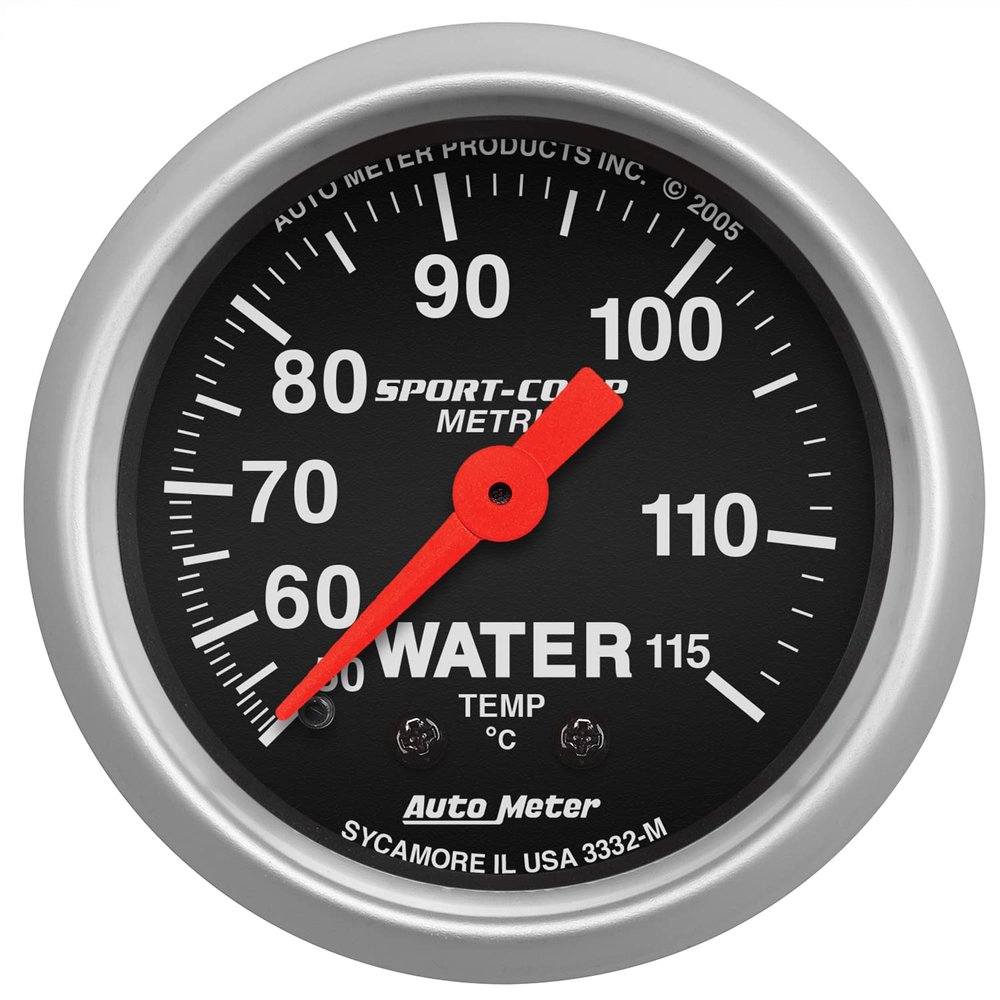 Auto Meter 3332-M Sport-Comp Mechanical Metric Water Temperature Gauge