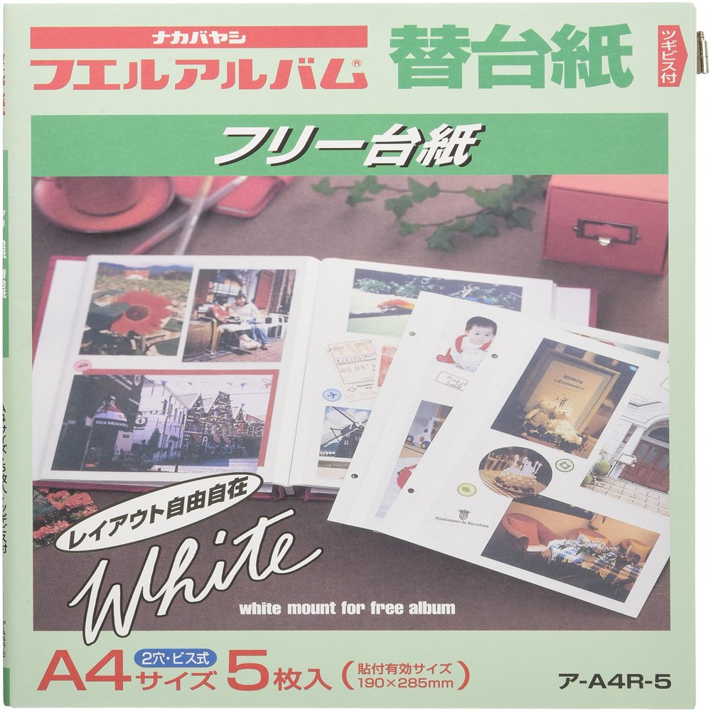 Nakabayashi A4R-5 Fuel Album Replacement Frame, A4, White, Set of 5