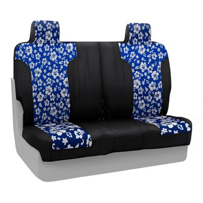 Coverking Custom Fit Front Split Bench Seat Cover for Select Ford F-150 Models - Neoprene (Hawaiian Blue with Black Sides)