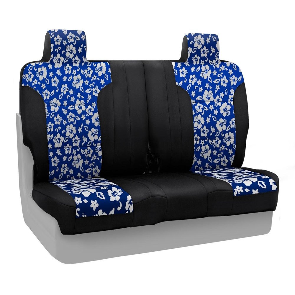 Coverking Custom Fit Front Split Bench Seat Cover for Select Ford F-150 Models - Neoprene (Hawaiian Blue with Black Sides)