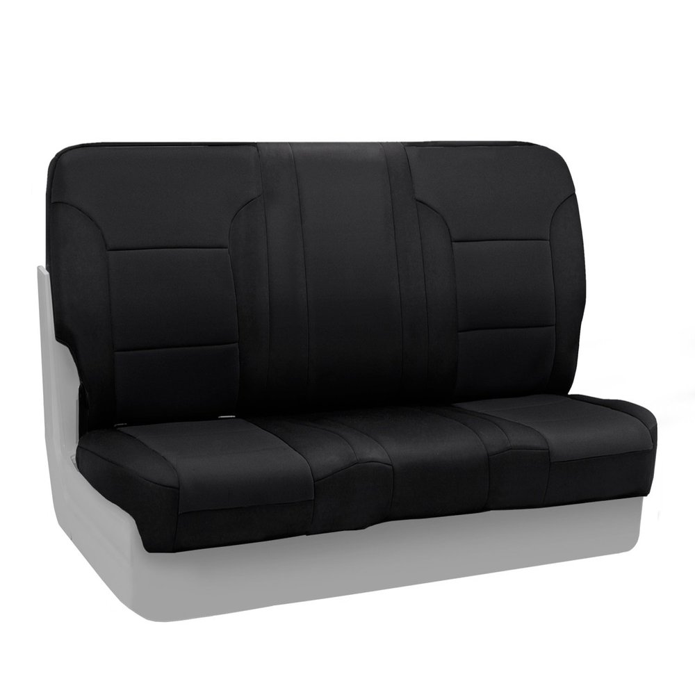 Coverking Custom Fit Rear Solid Bench Seat Cover for Select Jeep Wrangler Models - Neoprene (Black)