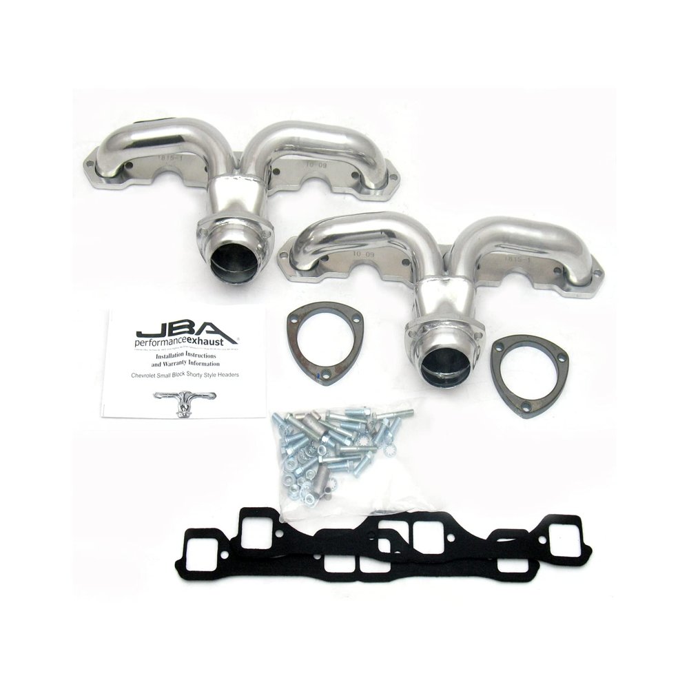 JBA 1815S-1JS 1-5/8" Shorty Stainless Steel Silver Ceramic Exhaust Header