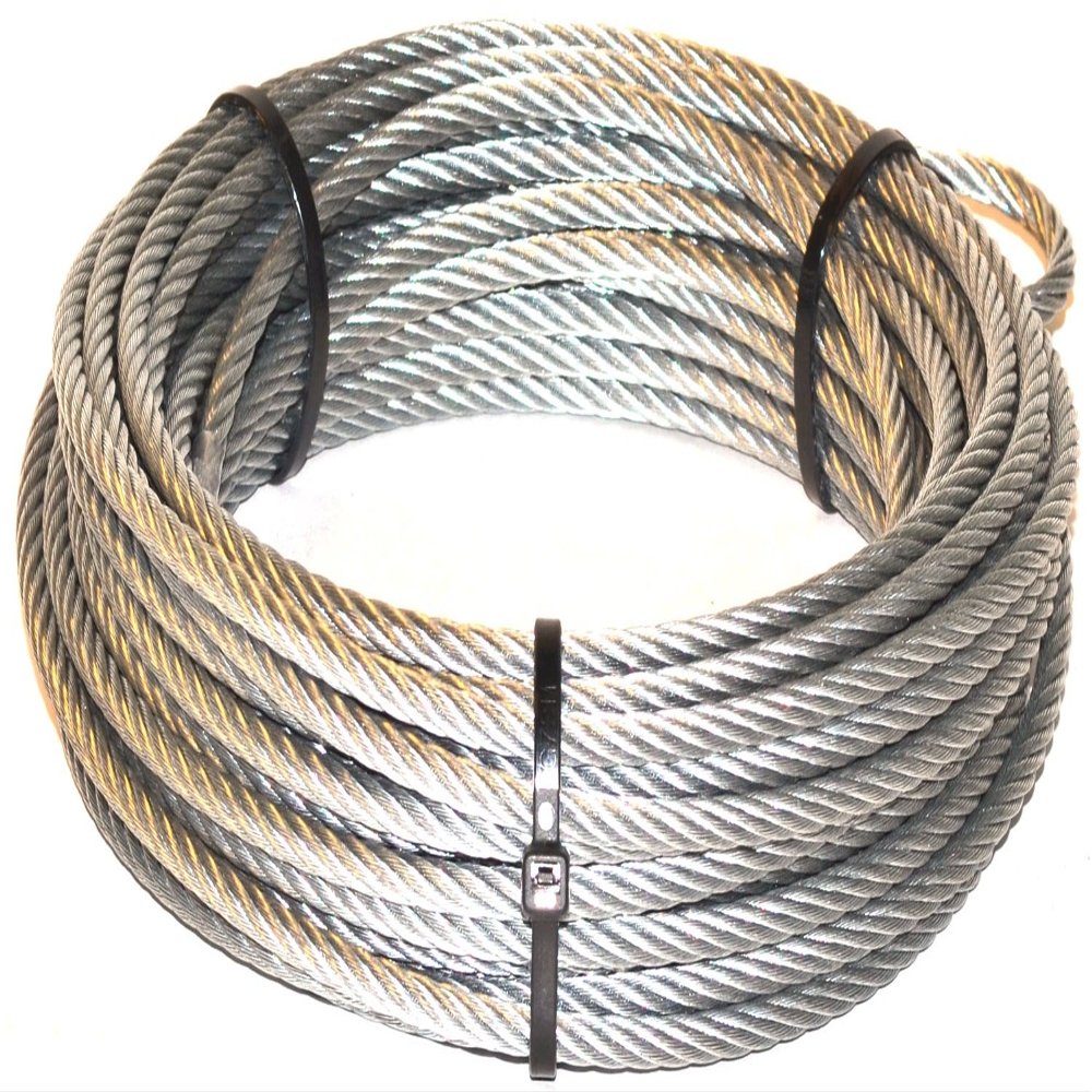 WARN 68851 Winch Accessory: Steel Cable Wire Rope with Loop End and Terminal, 7/32" Diameter x 55' Length
