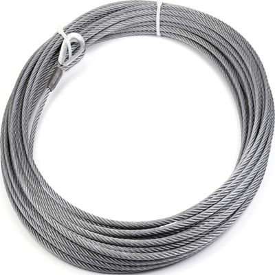 WARN 38876 Winch Accessory: Steel Cable Wire Rope with Loop End and Terminal, 3/8" Diameter x 125' Length