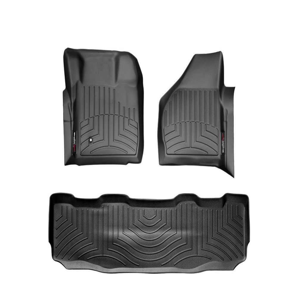 WeatherTech Custom Fit FloorLiners for Ford Super Duty - 1st & 2nd Row (441201-440022), Black