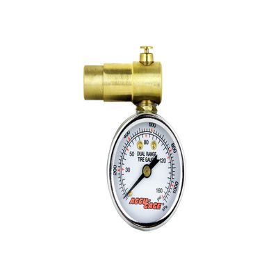 Accu-Gage by Milton Schraeder Valve Bike Tire Pressure Gauge with Bleed Valve, for 0-160 PSI - ANSI Certified