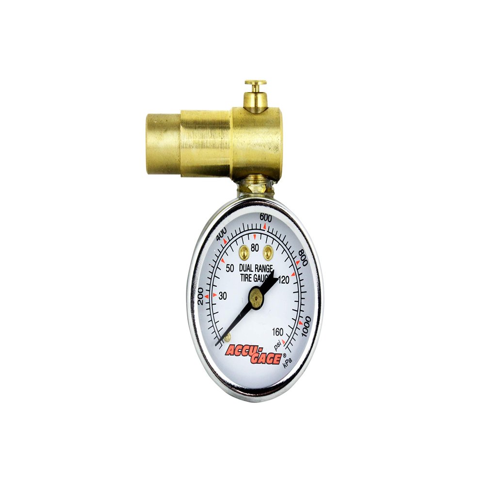 Accu-Gage by Milton Schraeder Valve Bike Tire Pressure Gauge with Bleed Valve, for 0-160 PSI - ANSI Certified