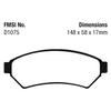 EBC Brakes Yellowstuff 4000 Series Street DP41727R to Fit CHEVROLET,BUICK,VPG,PONTIAC,SATURN view 2
