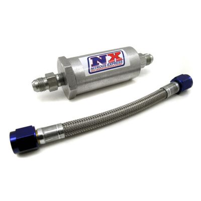 Nitrous Express 15607 D-4 Pure-Flo N2O Filter and 7" Stainless Hose