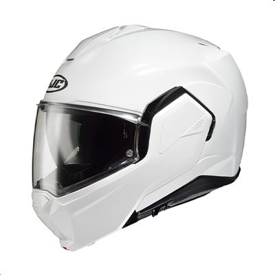 HJC i100 Solid Modular Motorcycle Helmet with HJ-36 Pinlock Shield, DOT Approved (White, Medium)