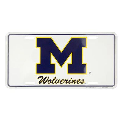 Hangtime University of Michigan Wolverines M on White 6x12 inch Novelty auto tag