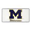 Hangtime University of Michigan Wolverines M on White 6x12 inch Novelty auto tag view 1