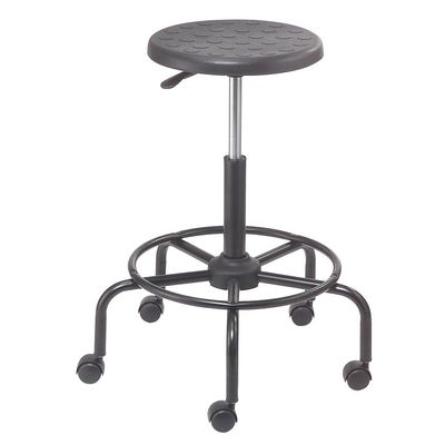 Global Industrial Polyurethane Scooter Stool with Steel Base Black